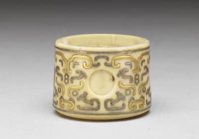 图片[3]-Ivory thumb ring with gold and silver inlay, with red sandalwood box, Qing dynasty, Qianlong reign (1736-1795)-China Archive